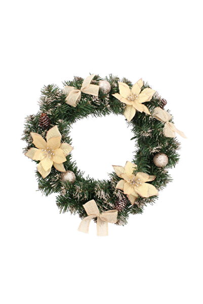 Selgot Coroană decorativă de Crăciun, 40 cm, aurie, 9519