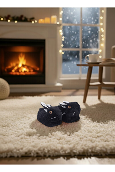 Butik Siyah Tavşan Figürlü Ev Pandufu