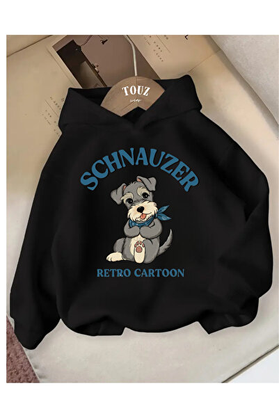 Touz Moda Young Retro Dog Printed 3-Thread Thick Sweet Hoodie