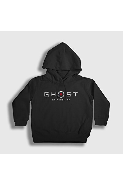 Presmono Unisex Children's Black Logo Game Ghost of Tsushima Hooded Sweatshirt 578501Tt