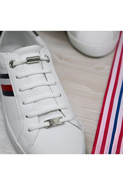 Crisalida Set de 2 șireturi rotunde elastice și reglabile 0,5 x 100 cm, Albe