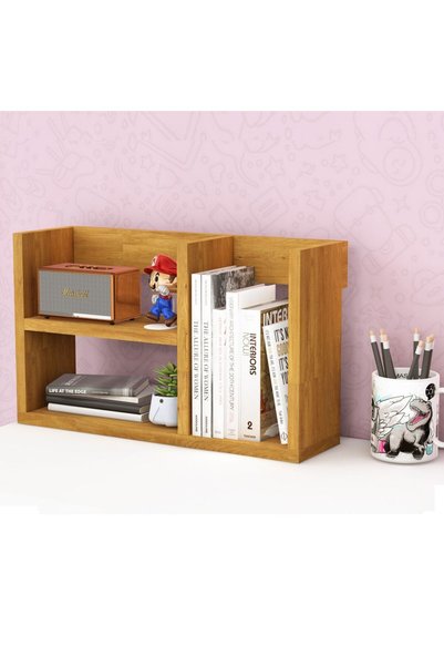 Mahmayi Office Bookcase Easy Accessibility, Bookshelf for Home and Workplace - Light Walnut