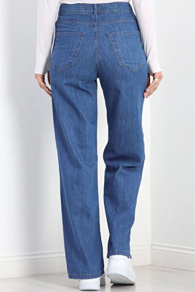 SU SHE Pantaloni Palazzo MİLANO cu talie înaltă și croi larg din material ela...