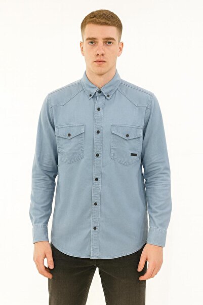 CLASSİCS MEN Cămașă de blugi pentru bărbați cu mânecă lungă Yxc - 7393