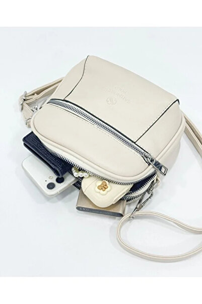 Sanmorris Women's Cream Crossbody Shoulder Bag