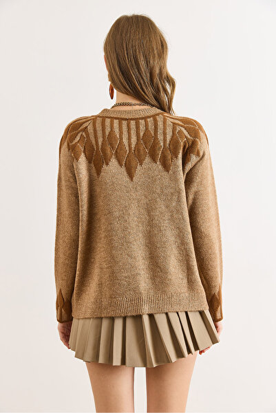 Olalook Kadın Camel Yaka Manşet Detaylı Triko Kazak KZK-19001023