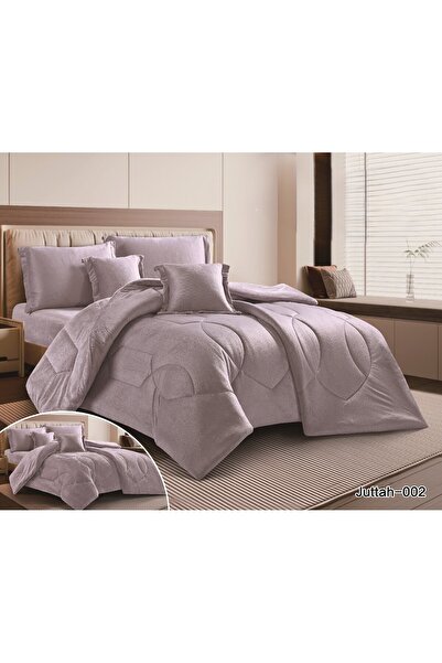 Roshen Luxurious winter velvet double bed sheet set with an elegant design and a material that gives you warmth and comfort, 6 pieces, size 240x220 cm