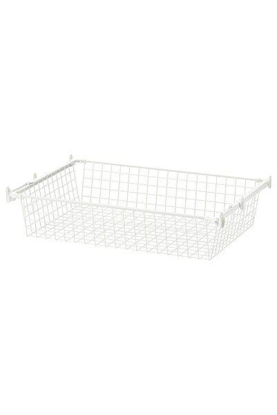 hobiurun Raylı tel sepet, beyaz, 80x55 cm