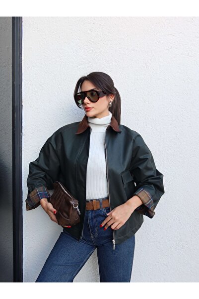 ESRAHELVACI Velvet Collar Pocket Detail Jacket