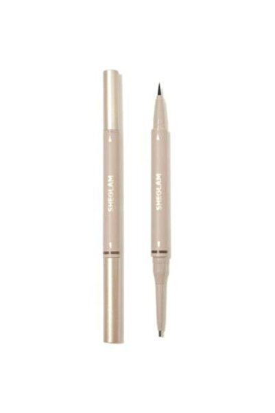 SHEGLAM قلم حواجب 2 في 1 من شيجلام، رمادي غامق