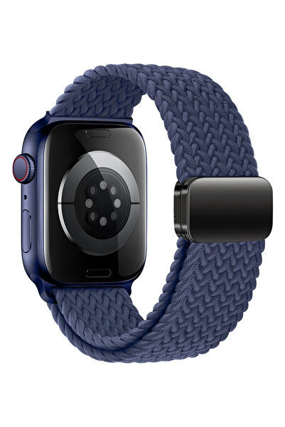 Lopard Apple Watch 10-11 46mm Krd-134 Örgü Tasarımlı Hasır Kordon Strap Kayış