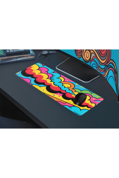 urzuva Boomclouds Gaming Oyuncu MousePad 80x30 cm 3mm Mouse pad, Masaüstü Mat