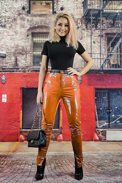 WildFashion Pantaloni din vinil lucios E1045-16