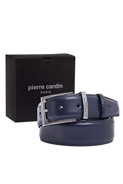 Pierre Cardin حزام رجالي من الجلد باللون الأزرق الداكن (العرض 3.5 سم) PCK0200...