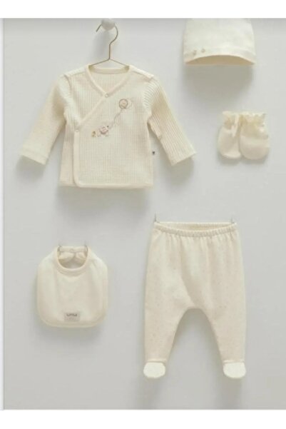 Caramell Fil balon temalı organik hastane çıkış zıbın seti 5 lı aly