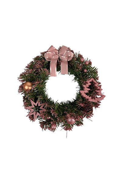 Selgot Coroană decorativă de Crăciun, 30 cm, roz, 0286