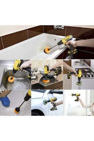 Selgot Cleaning Brushes for Drill, 22 Pieces, Black-Orange