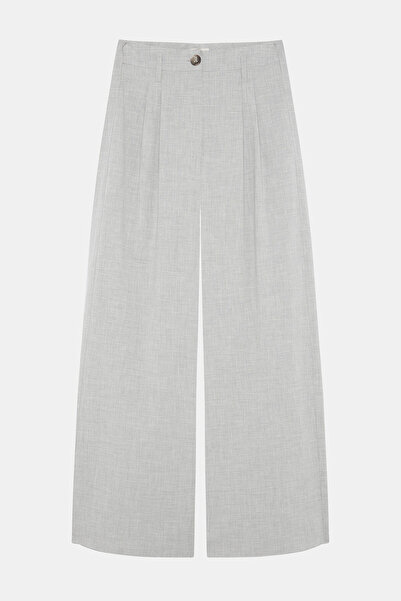 W Collection Gray Melange Pleated Pants