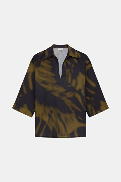 W Collection KAHVE SİYAH DESEN BLUZ