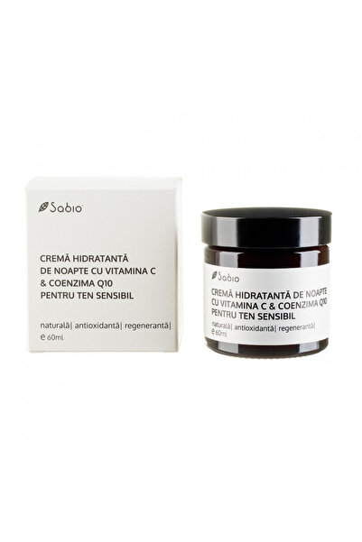 Sabio Ενυδατική κρέμα νύχτας με βιταμίνη C και συνένζυμο Q10 για ευαίσθητο δέρμα, κρέμα, 60 ml