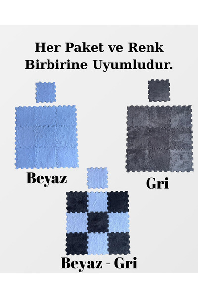 Tekstilnet Peluş Kreş Halısı Anaokulu Puzzle Halı Japon Halı