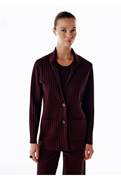 Knitss Extrafine Merino Wool Blend Knitwear Jacket Purple