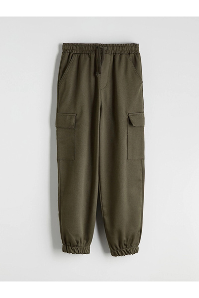 LC Waikiki LCW Kids Haki Beli Lastikli Erkek Çocuk Kargo Jogger Pantolon