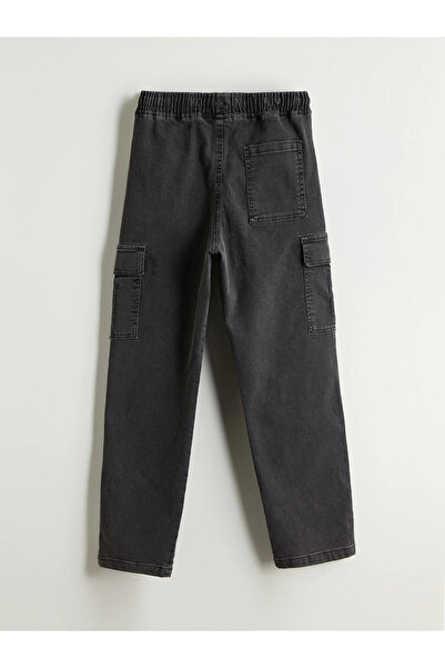 LC Waikiki LCW Kids Antrasit Beli Lastikli Erkek Çocuk Kargo Jean Pantolon