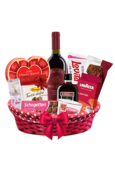 cos-cadou.ro Festive gift basket with a selection of Delicii, ALKA, Rose Aromas, Cabernet Sauvignon