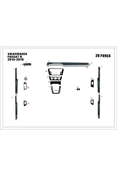 Marscockpitdesign غطاء لوحة التحكم لفولكس فاجن باسات B8 2015-2019