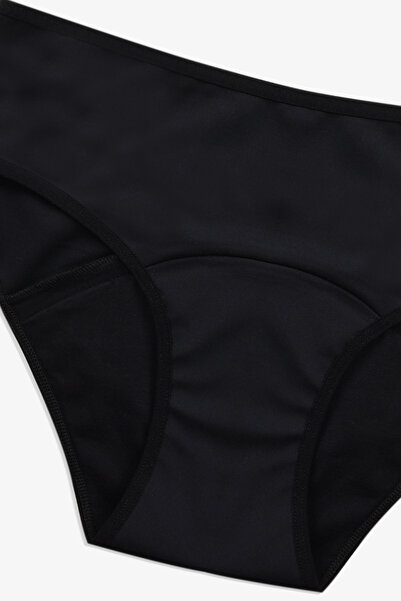 koza iç giyim 2 Adet Siyah Yıkanabilir Regl Peroid Destek Külodu