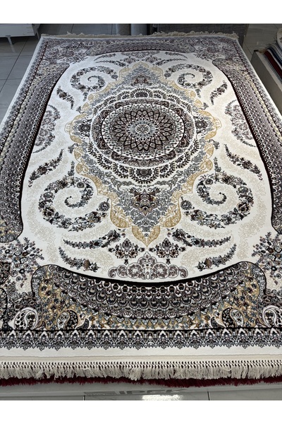 Padişah Historia 12038A Milyon Point Üst Kalite Krem Göbekli Klasik İran Halısı Avangard Salon Halısı Modern