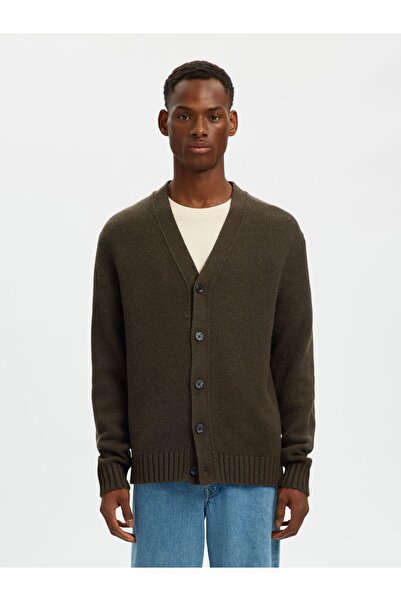 Selected Homme Strickjacke Relaxed Fit Wollgemisch