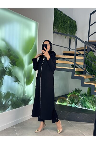 Armine Trend Kürk Kapüşonlu Giyçık 25KT528 Siyah