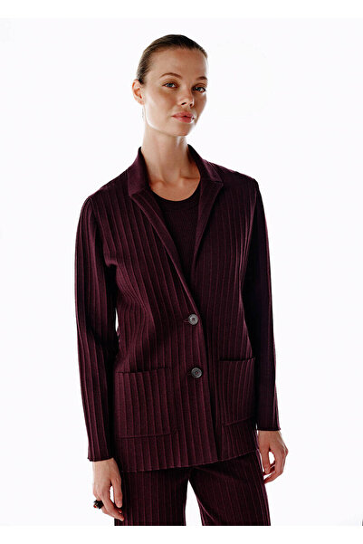Knitss Extrafine Merino Wool Blend Knitwear Jacket Purple