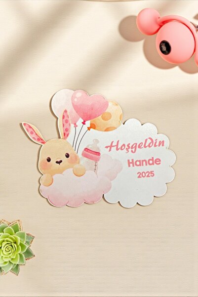 Hediyelen Yenidoğan Kız Bebek Hediyesi Ahşap Magnet (20 Adet)