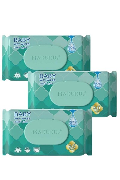 MAKUKU Baby Water Wipes | Unscented and Hypoallergenic | 180 Wet Wipes