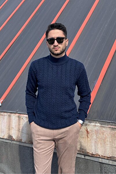 inpool Men'S, Old Money Culture, Half Turtleneck, Wool, Hair Knit, Winter Swe...