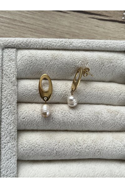 Pel Design Real Pearl Handcrafted Steel Earrings / Antiallergic