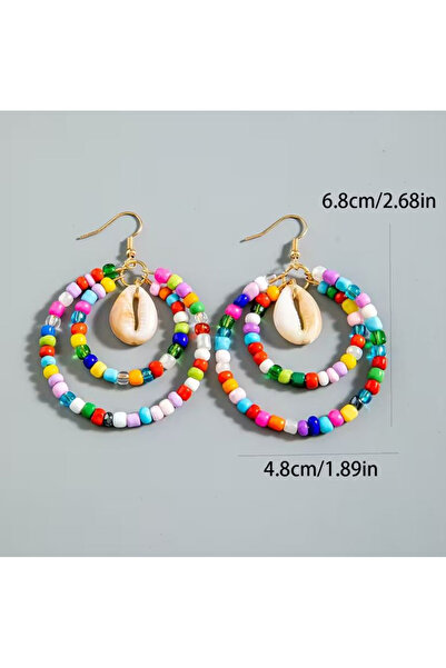 Büyük Hanım Boho Style Colorful Bead Holiday Earrings