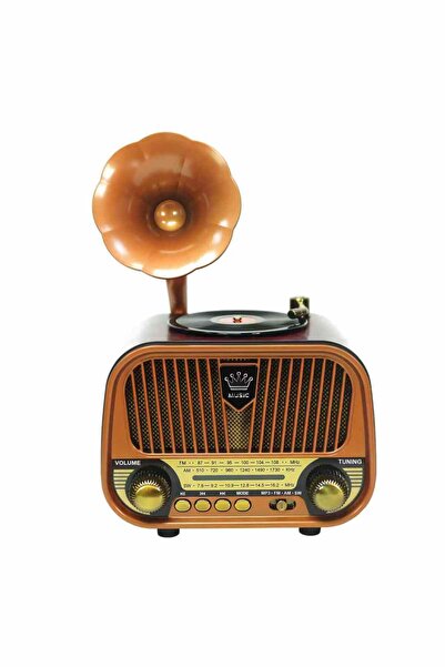 RTG MD1319 Ahşap Nostaljik Görünümlü Bluetoothlu USB-SD Card Girişli Radyo Hoparlör Müzik Kutusu