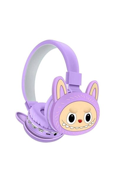LABUBU سماعات رأس لاسلكية بتقنية البلوتوث للأطفال قابلة للطي ومضادة للضوضاء