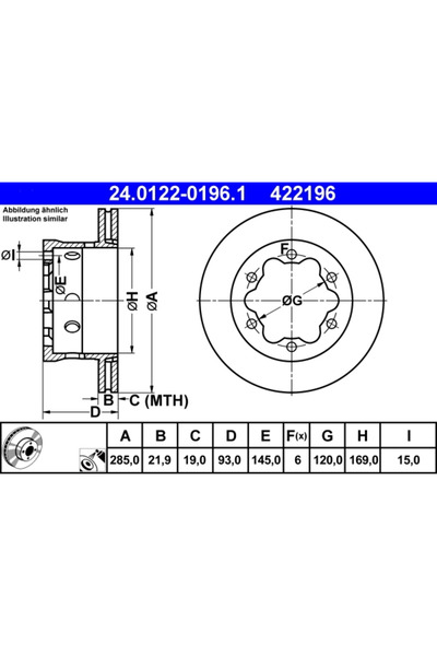 Ate Disc Frana Mercedes-Benz Sprinter 4-T Bus/Sprinter 4-T Caroserie/Sprinter...