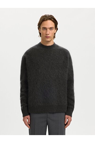 Selected Homme Pullover mit Rundhalsausschnitt Mohair Mix