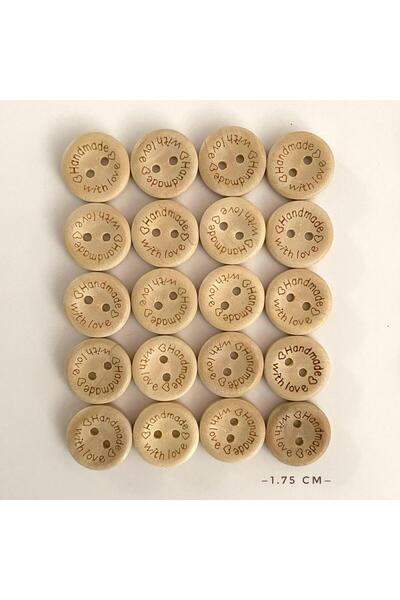 yumakça Ahşap Handmade Düğme 1.75 Cm 20 Adet