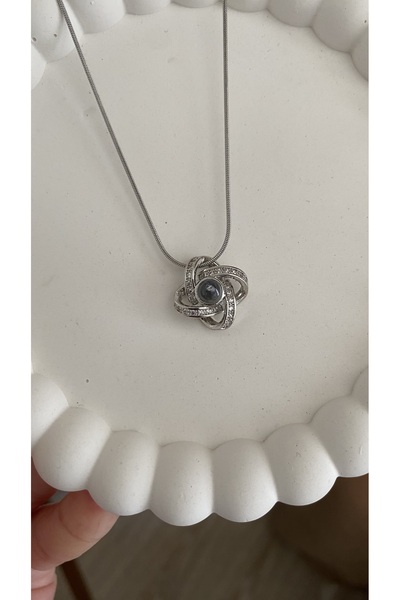 Petek Collection Aşk Düğümü Silver Gümüş Renk Çelik Kolye , yeniyıl yılbaşı h...