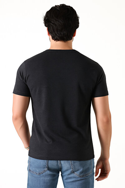Piano Luce Erkek 5’li Paket T-Shirt – Kısa Kollu Bisiklet Yaka Regular Fit – Antrasit