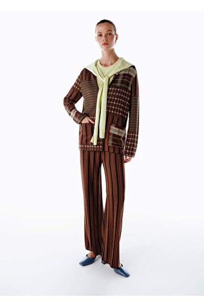 Knitss Patchwork Desenli Triko Ceket