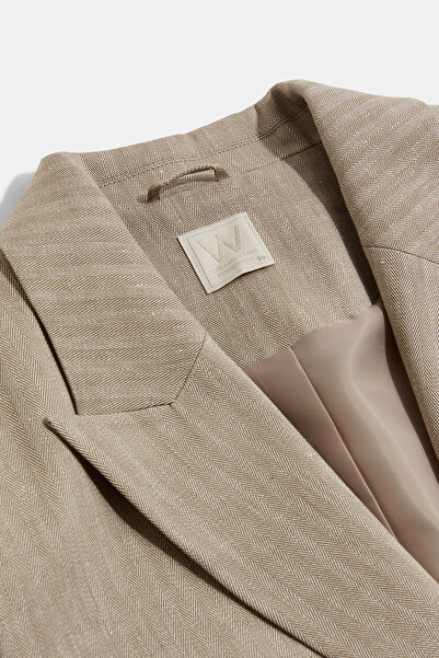 W Collection Beige Linen Mixed Jacket