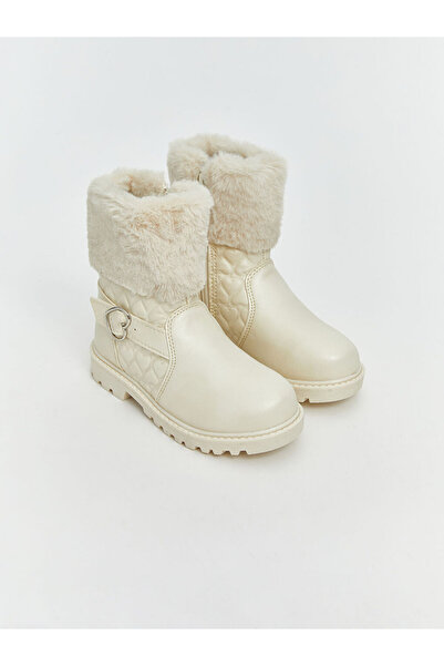 LC Waikiki LCW STEPS Ekru Kürklü Kız Bebek Bot